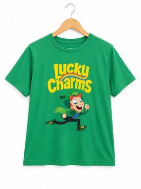 Lucky Charms Leprechaun Graphic T-Shirt Kids XL 14/16 Green